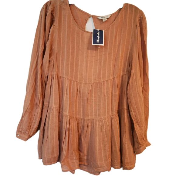 NWTAmerican eagle outfitters peasant blouse womens size XS open back long sleeve - Picture 1 of 3